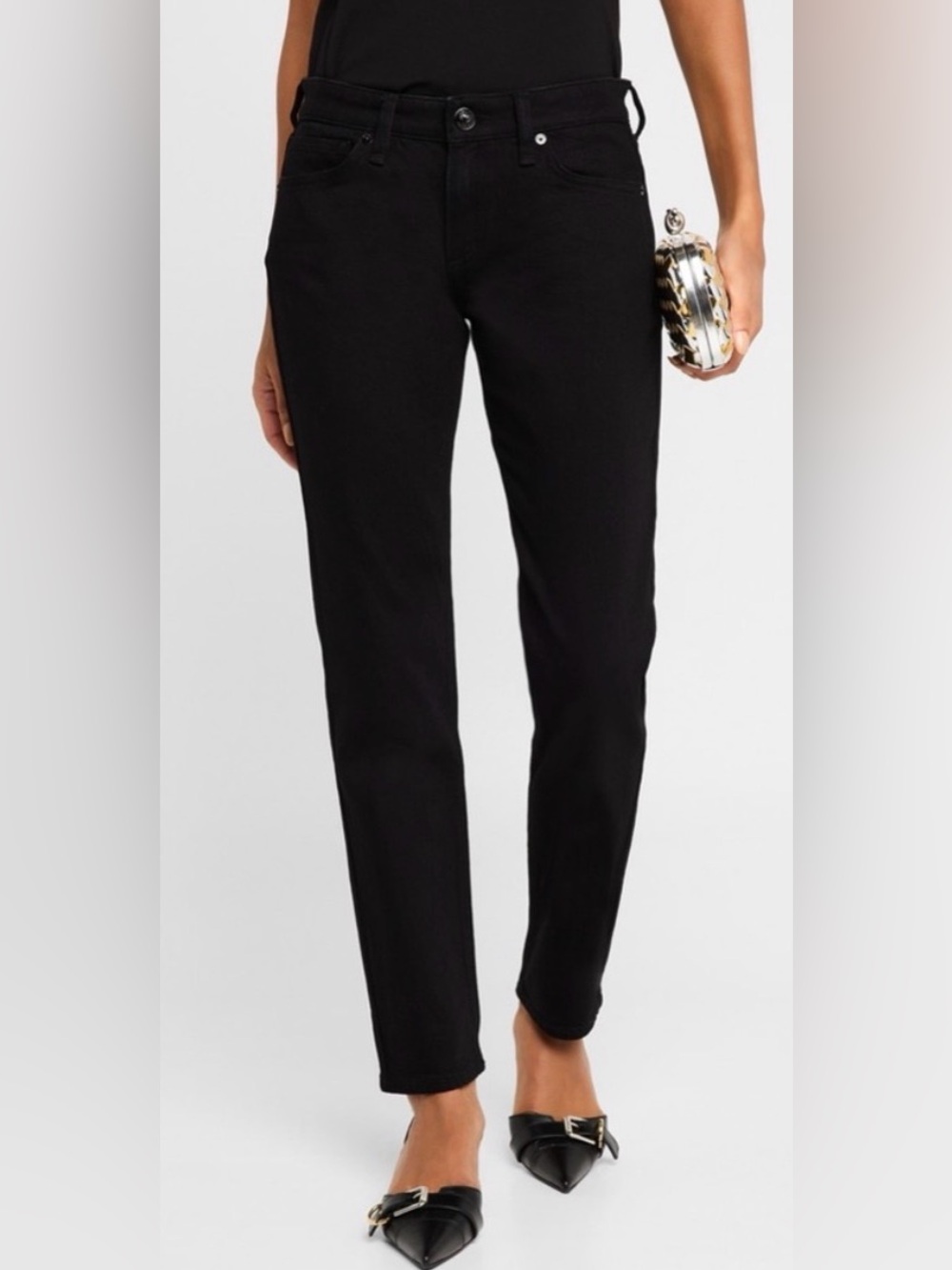 Rag & Bone Dre Low Rise Slim Boyfriend Jean Black SZ 26
